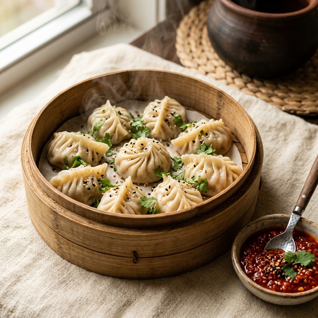 Classic Himalayan Steamed Chicken Momo